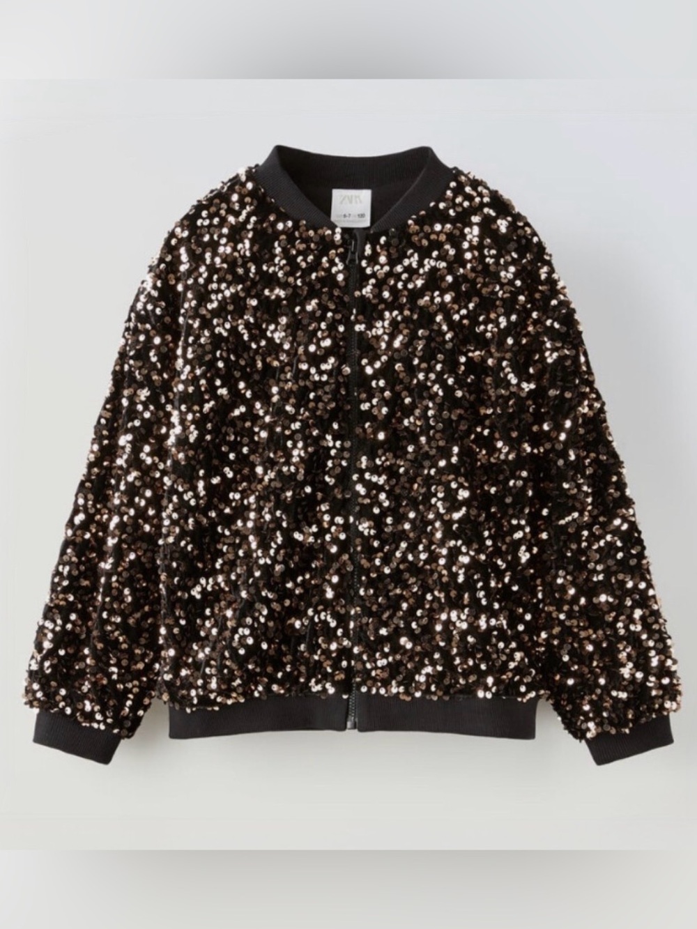 Kids Zara Sequins Bomber Jacket (Size 9 Years Old)